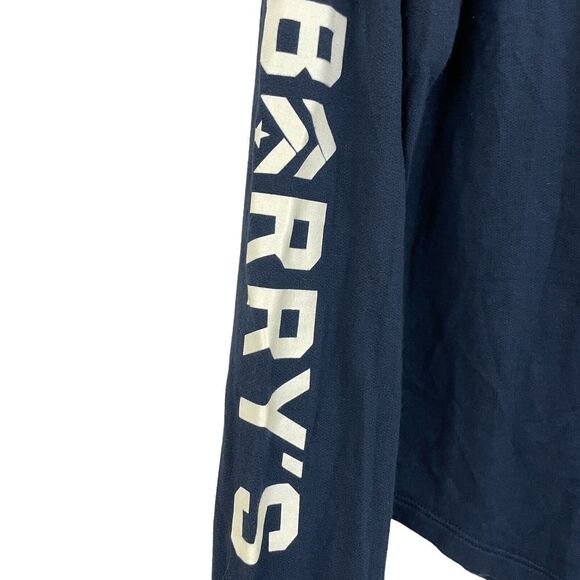 Barry's x Splits59 Pullover Shirt Sz Small Navy Blue Soft Long Sleeve Round Hem - Picture 2 of 5